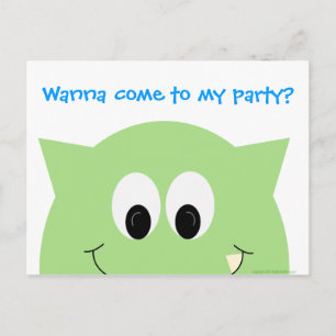 Convite de Cartão Postal de Partido Monster