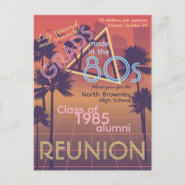 Convite de Cartão Postal de Reunião de Turma Retro