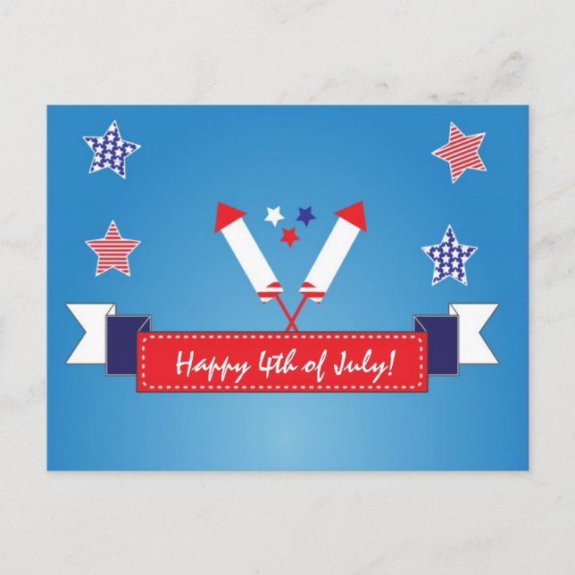 Convite de cartão postal do Dia da Independência d (Frente)