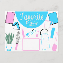 Convite de Cartão-Postal do Partido de Coisas Favo