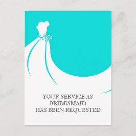 Convite de Cartão Postal para Dama de Honra ou Dam