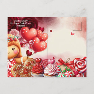 Convite de Cartão-Postal para Evento de Festa Doce