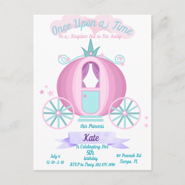 Convite de cartão postal para festa de aniversário (Frente)