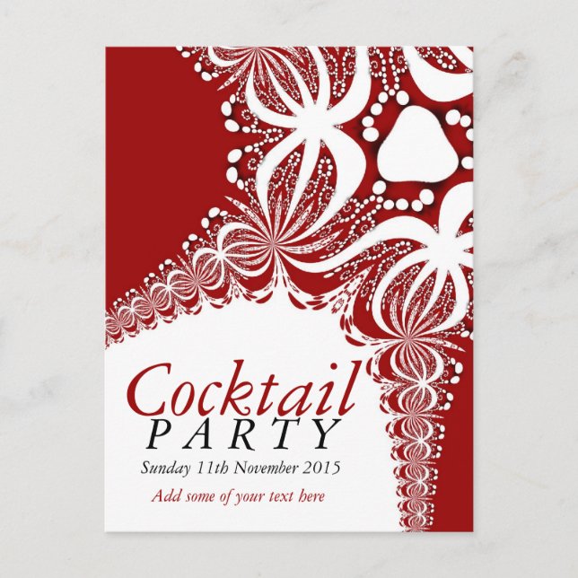 Convite de Cartão-Postal para Festa de Cocktail de (Frente)