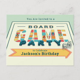 Convite de Cartão-Postal para Festa de Jogos de Ta