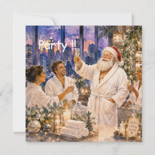 Convite de Cartão-Postal para Festa de Spa de Nata