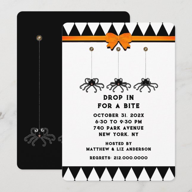 Convite de Casa Aberta de Halloween (Frente/Verso)