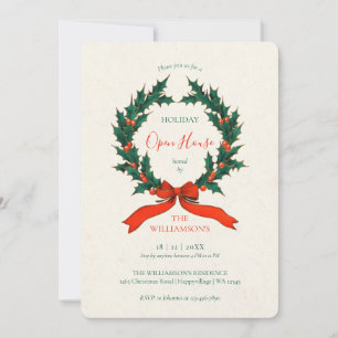 Convite de Casa Aberta de Natal com Grinalda Vinta