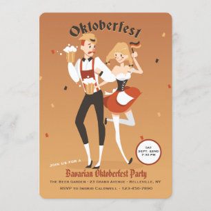 Convite de casal fofo para a Oktoberfest