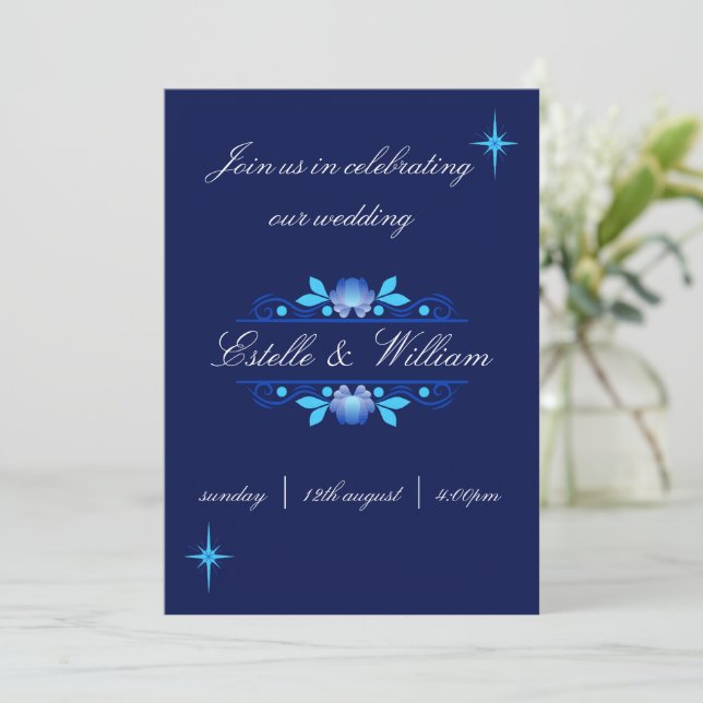 convite de casamento (Em pé/Frente)