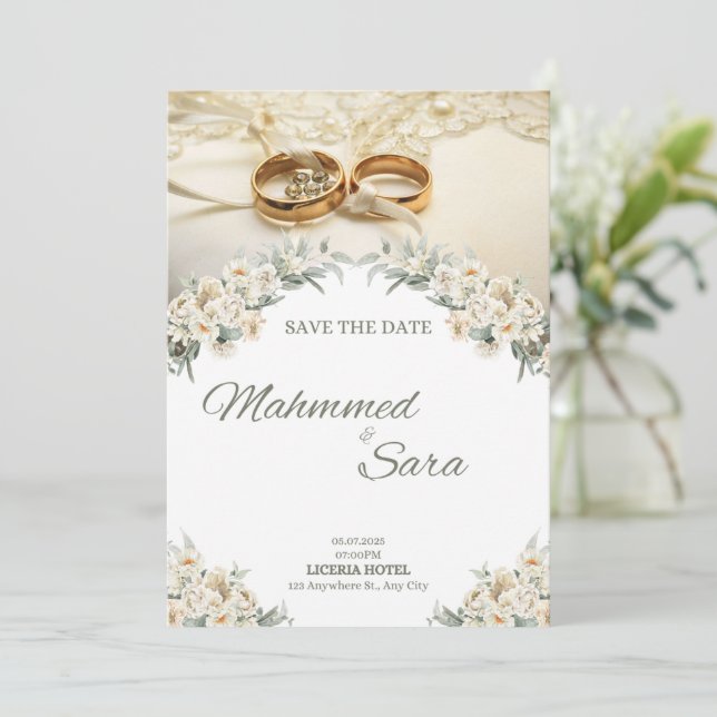 Convite de Casamento (Em pé/Frente)