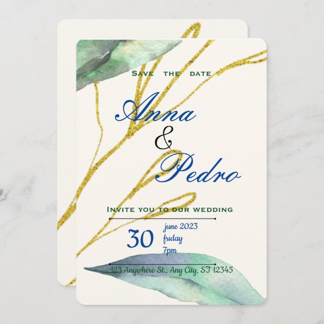 Convite De Casamento (Frente/Verso)