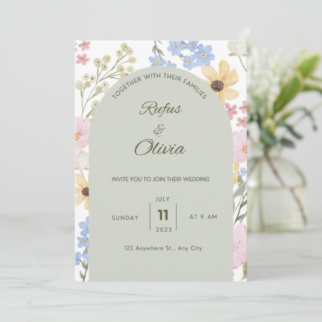 Convite de casamento  (Em pé/Frente)