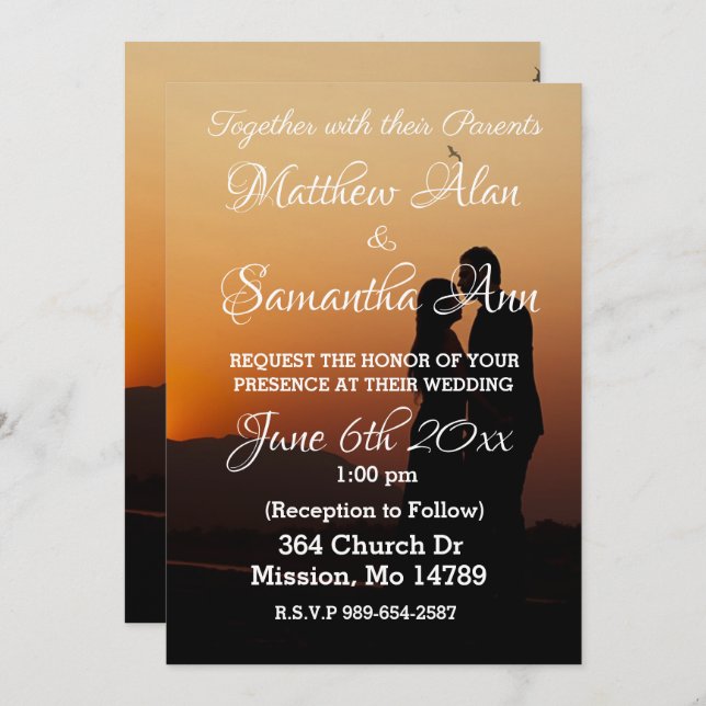 Convite De Casamento (Frente/Verso)