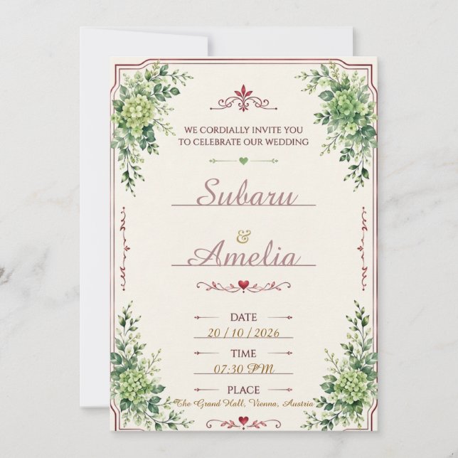convite de casamento (Frente)