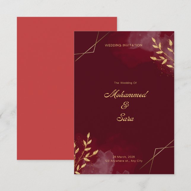 Convite de Casamento (Frente/Verso)
