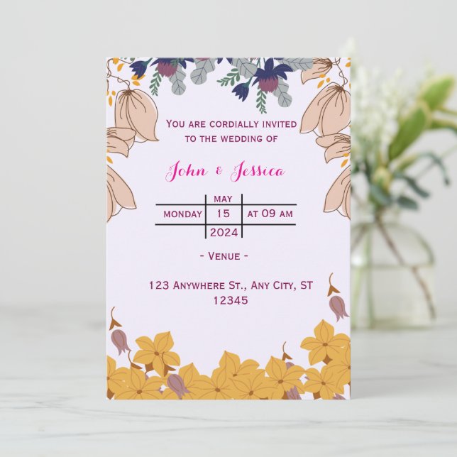 Convite De Casamento (Em pé/Frente)