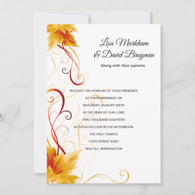 Convite De Casamento (Frente)