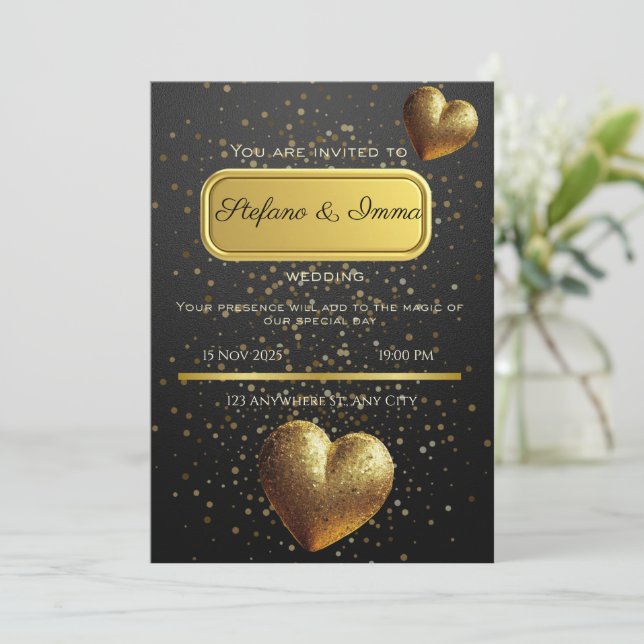 convite de casamento (Em pé/Frente)