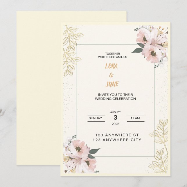 Convite de casamento (Frente/Verso)