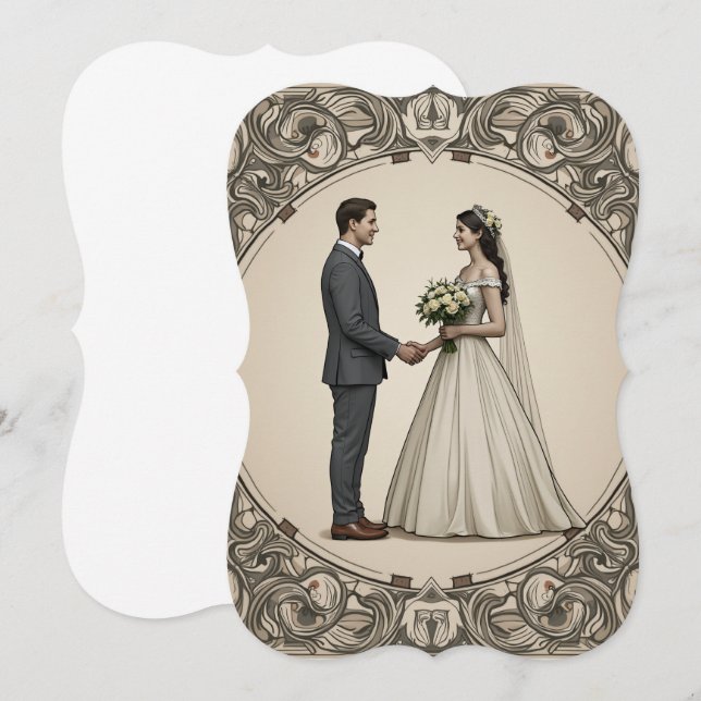 Convite De Casamento (Frente/Verso)