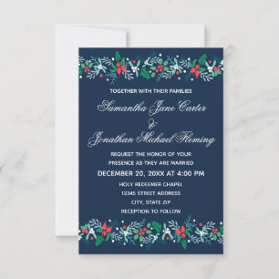 Convite de Casamento 3x5 - Grinalda Azul