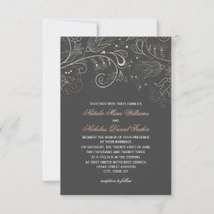 Convite de Casamento 3x5 - Padrão Floral Tulipa Ci