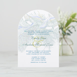 Convite de Casamento 5 x 7 Vintage Pavão Pássaros