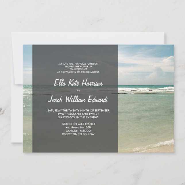 Convite de Casamento 5x7 // Coleção de Praia Moder (Frente)