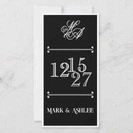 Convite de Casamento 8x4 B&W Dupla Face 'We Do'