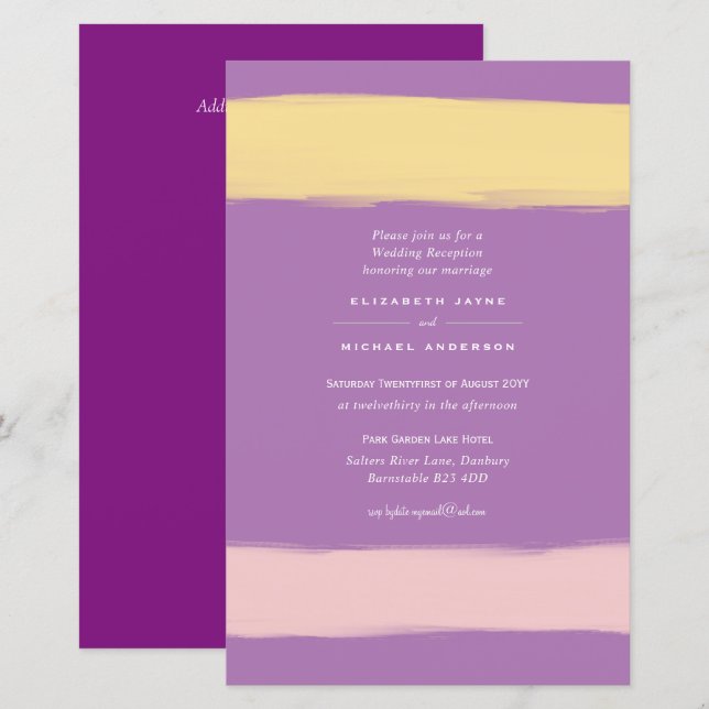 CONVITE DE CASAMENTO A9 de troca de cores moderna  (Frente/Verso)