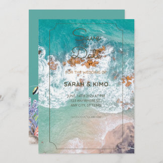 Convite de casamento à beira-mar