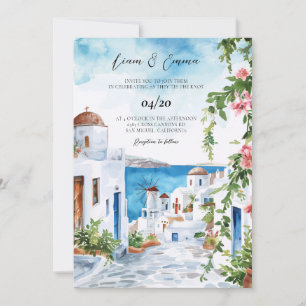 Convite de Casamento à Beira-Mar em Mykonos com Aq