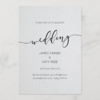 Convite de casamento à textura em relevo Faux