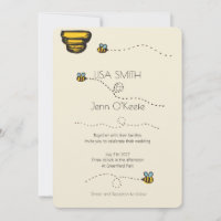 Convite de Casamento Abelha Bumble Ilustrado