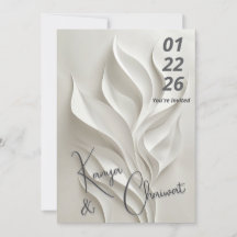 Convite de Casamento Abstrato Minimalista