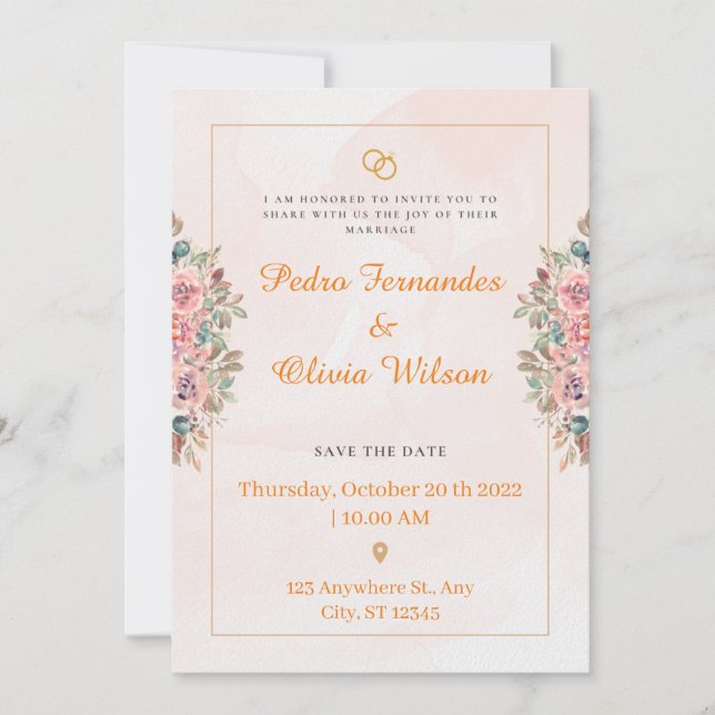 Convite De Casamento Acrílico, Casamento Verde Ele (Frente)