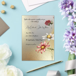 Convite De Casamento Acrílico Floral