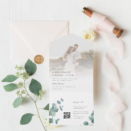 Convite de casamento Adelaide com código QR RSVP