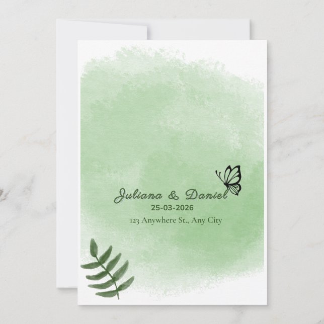 convite de casamento adorável (Verso)
