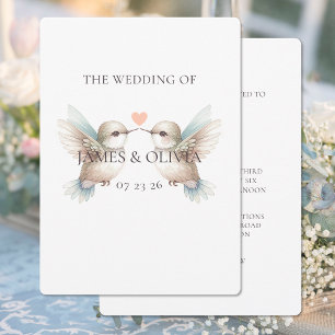 Convite de Casamento Adorável Romance Beija-Flor