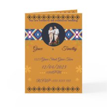 Convite de Casamento Africano | Padrão Ouro & Kent