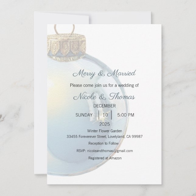 Convite de Casamento, Alegre & Casado (Frente)