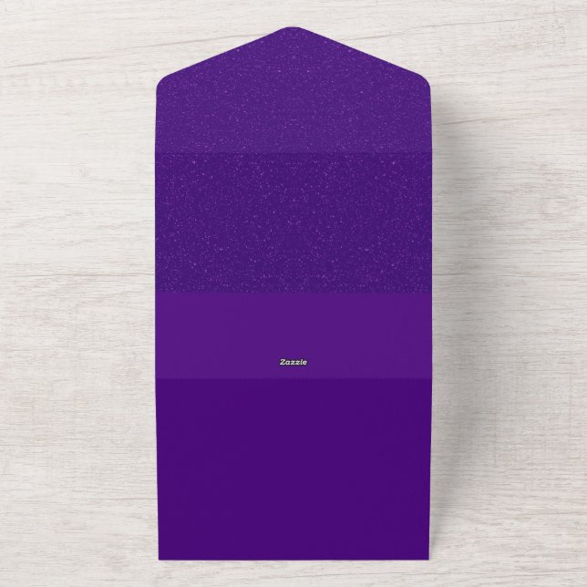 Convite de casamento All-In-One de Ruído Roxo - Pe (Externo)