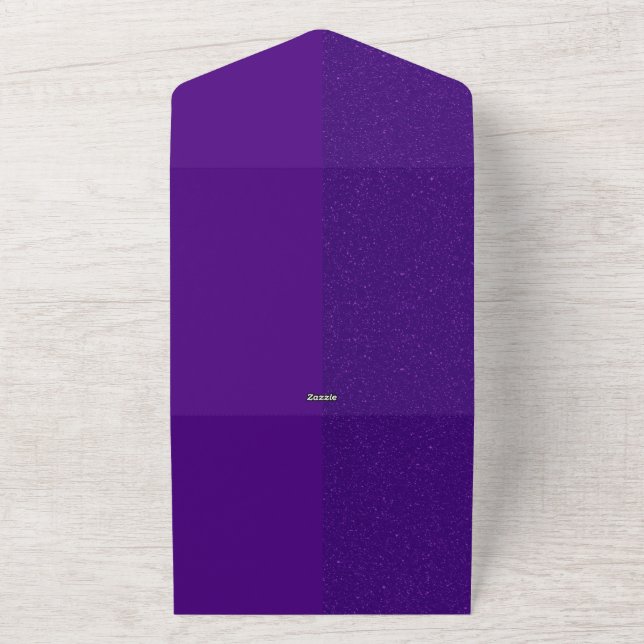 Convite de casamento All-In-One de Ruído Roxo - Pe (Externo)