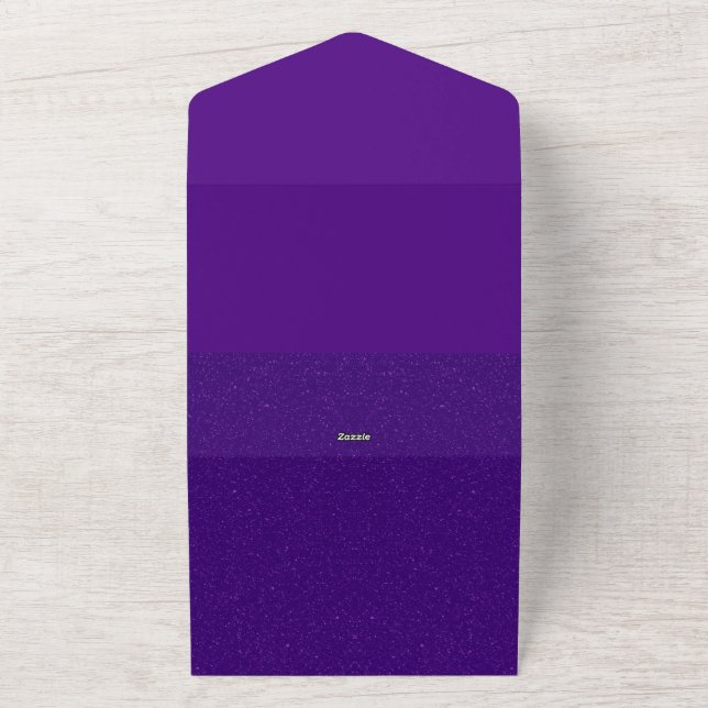 Convite de casamento All-In-One de Ruído Roxo - Pe (Externo)