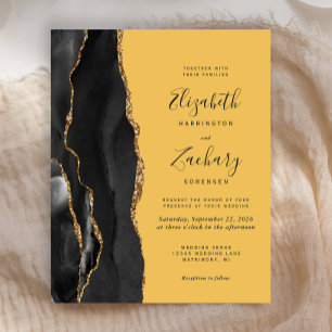 Convite de Casamento Amarelo Ágata Preto Orçamento