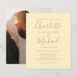 Convite de Casamento Amarelo Borboleta Orçamentári