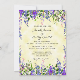 Convite de casamento Amarelo da Lavanda de Aquarel