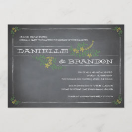 Convite De Casamento Amarelo De Chalkboard Stencil